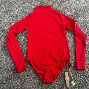 SKIMS Red Long Sleeve Bodysuit
